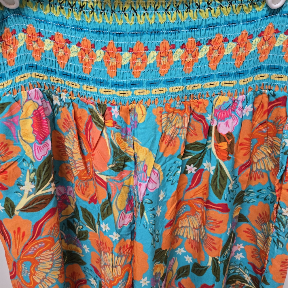 Cupshe Floral Wide Leg Pants - Orange and‎ Green Pocjet - Picture 5 of 16